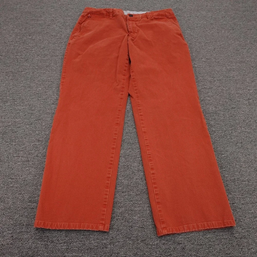 Bonobos Pants Mens 34x28 Orange Stretch Chino Straight Leg Casual Cotton